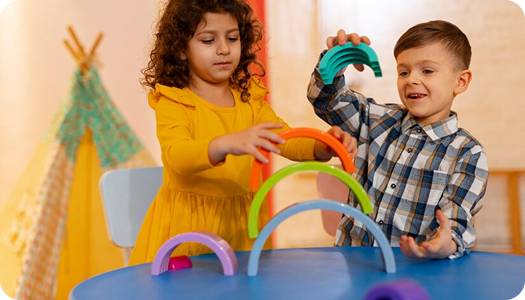 Preschoolers playing together
