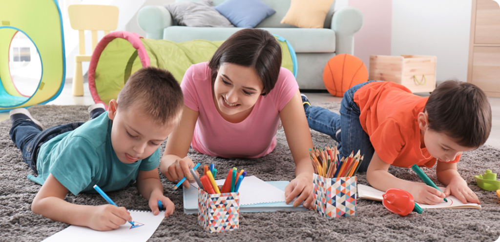 Group painting in preschool